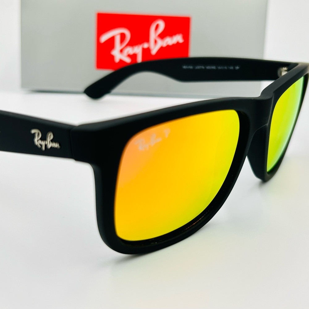 Ray-Ban Polarized Sunglasses Mens Justin RB4165 Flash Mirror Lens 54-16… - Picture 13 of 15